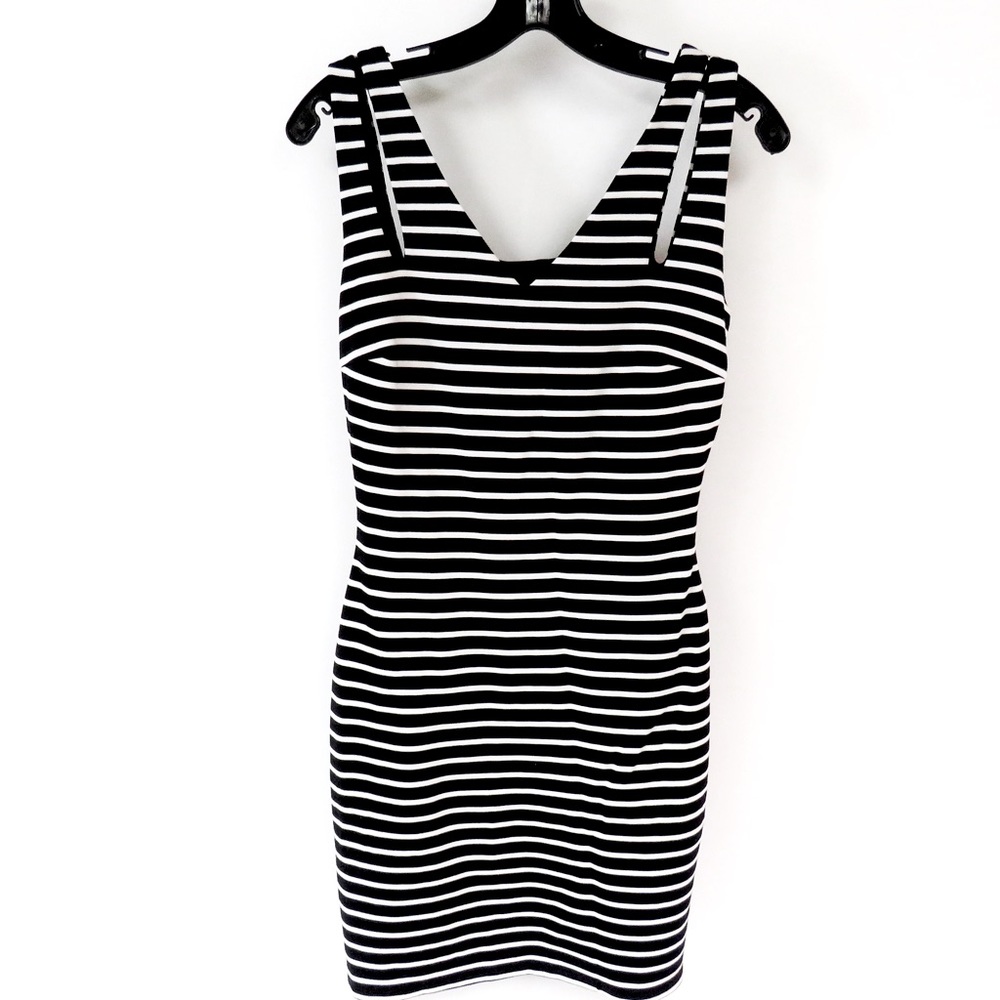 Alberto Makali NWT black & white striped bodycon dress size S